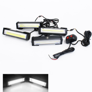 (WHITE) 4 Piece COB LED FLASHING - STROBE SYSTEM