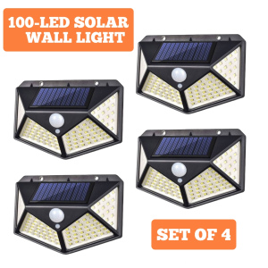 100 L.E.D Solar Wall Light (4-Units)