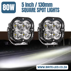 80W 5 INCH LED Spot Lights (PAIR)