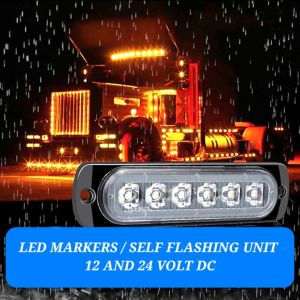 Self Flashing Marker Light (SET OF 4) WHITE - AMBER - RED - GREEN