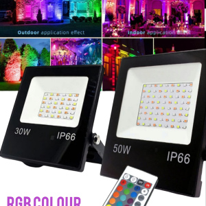 RGB Colour Flood Lights - 220v