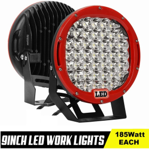185W - 9 INCH LED SPOTLIGHT ( RED - SET OF TWO)